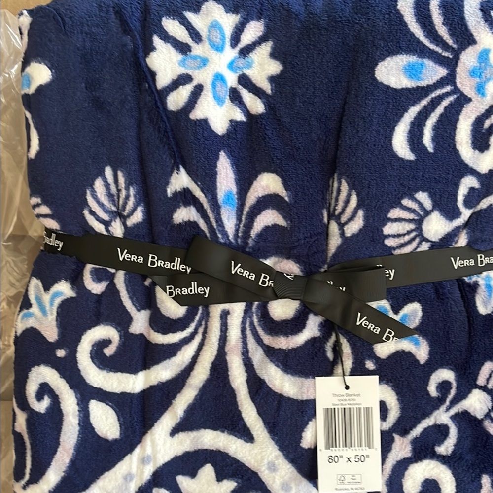 Vera Bradley Blue Floral Blanket